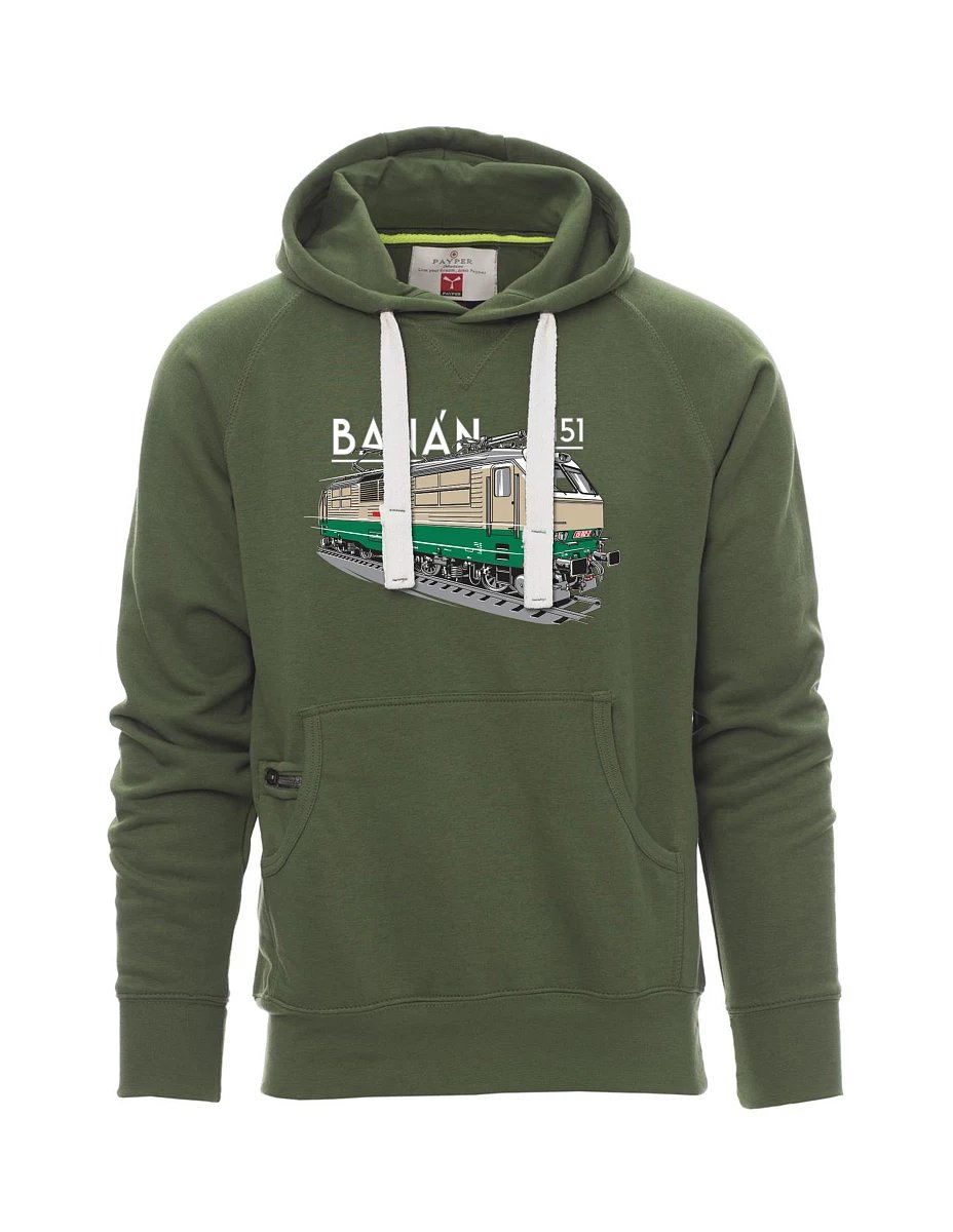 Felpa da uomo verde scuro Locomotiva elettrica 151 "banana"