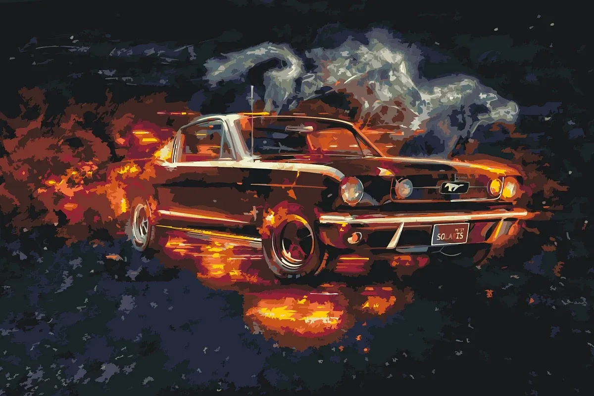Dipingi con i numeri - immagine del veterano Mustang