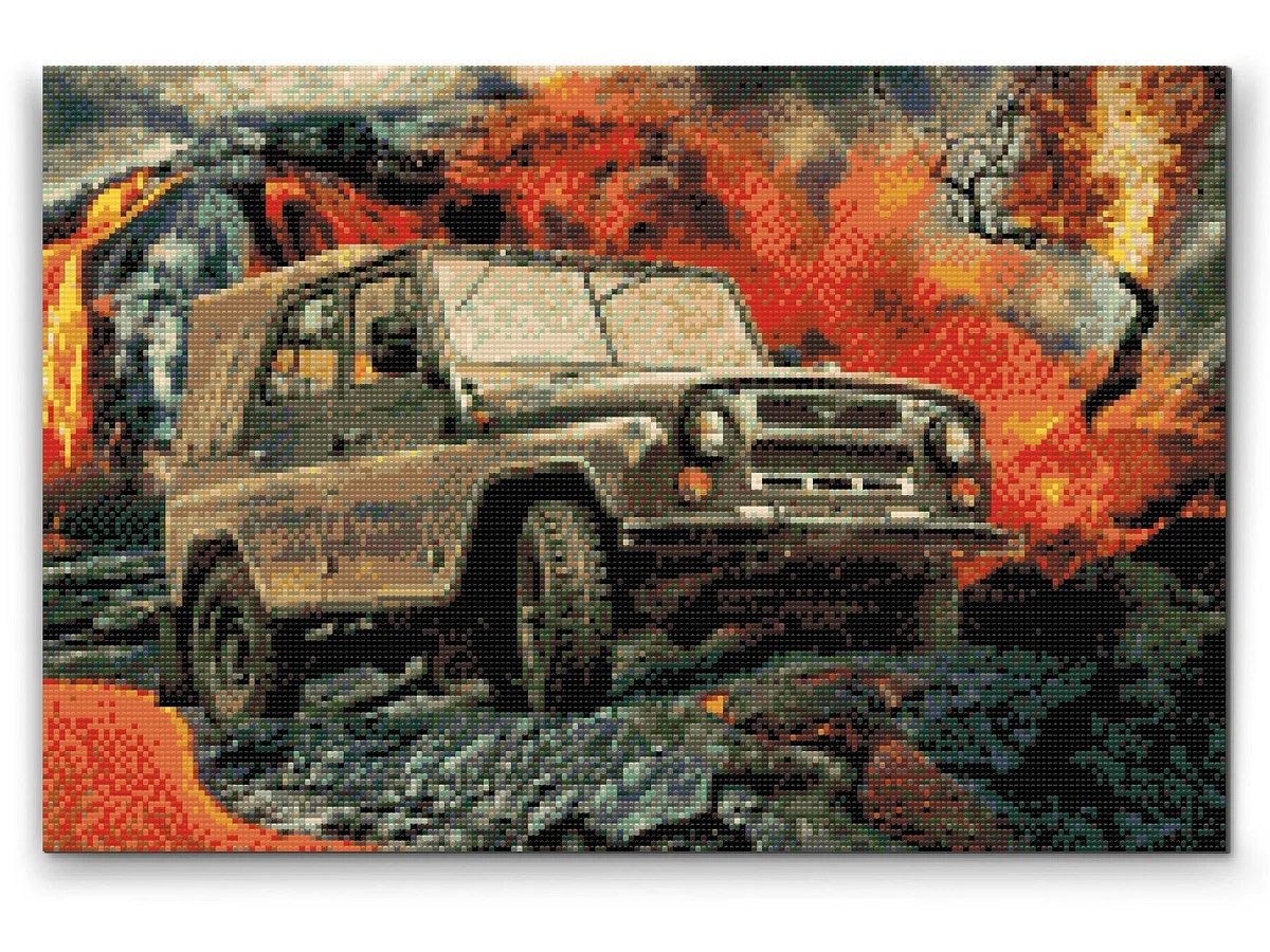 Pittura di diamanti con i numeri - immagine del veterano UAZ 469