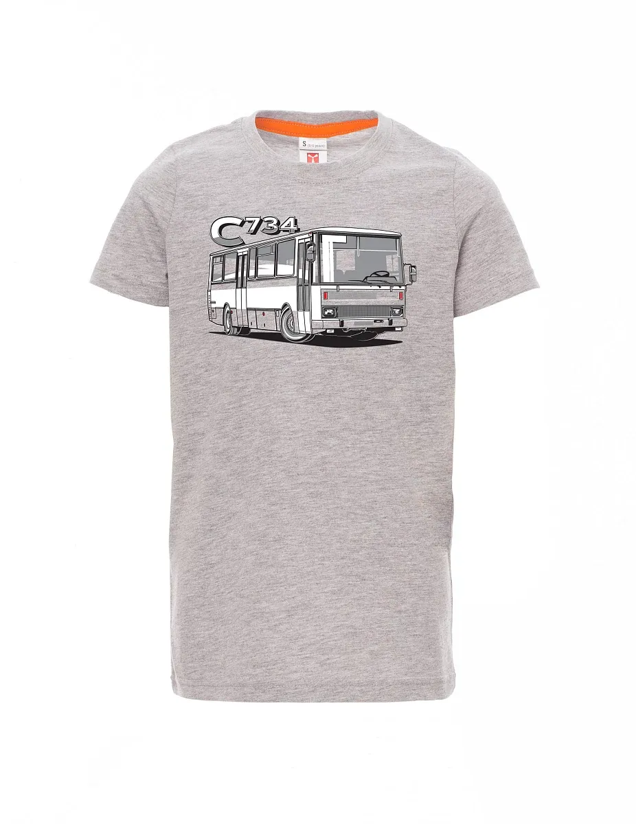 Maglia da bambino grigio melange autobus C734