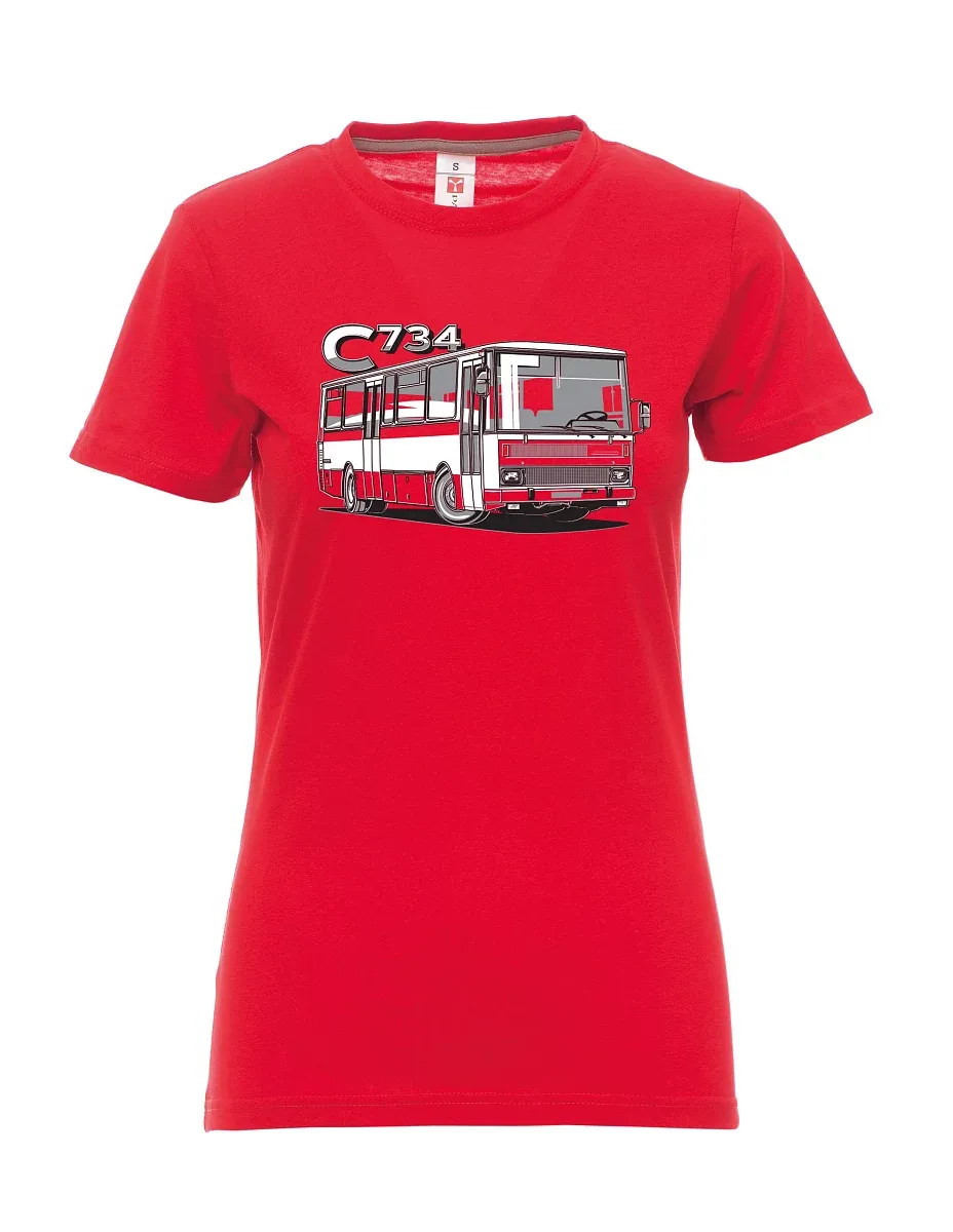 Maglia da donna rossa autobus C734