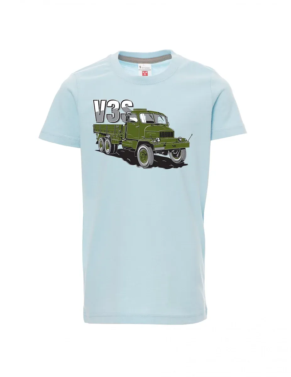 Maglia da bambino blu pallido Camion V3S Camion con pianale