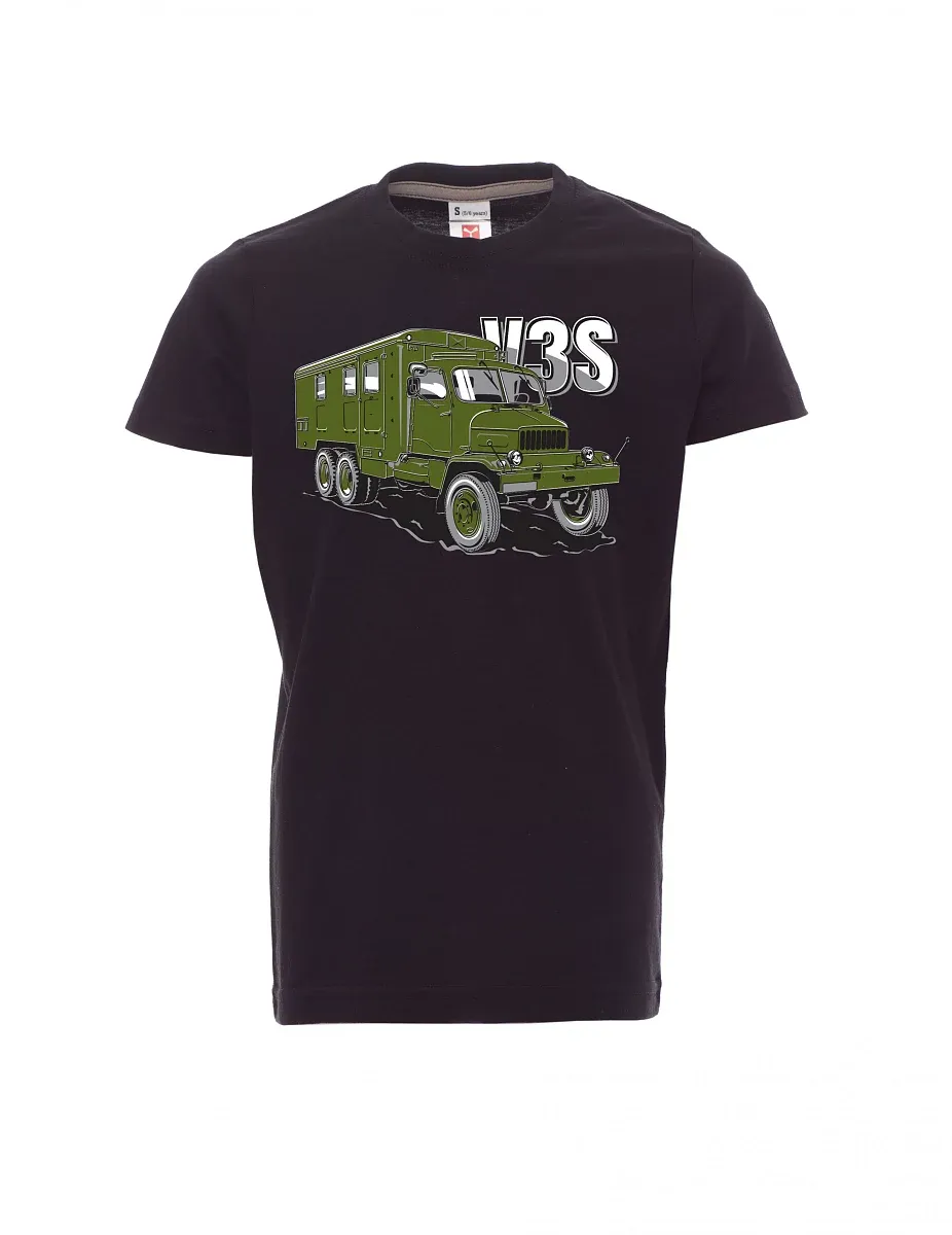 Maglia da bambino nera Camion V3S Mobiletto
