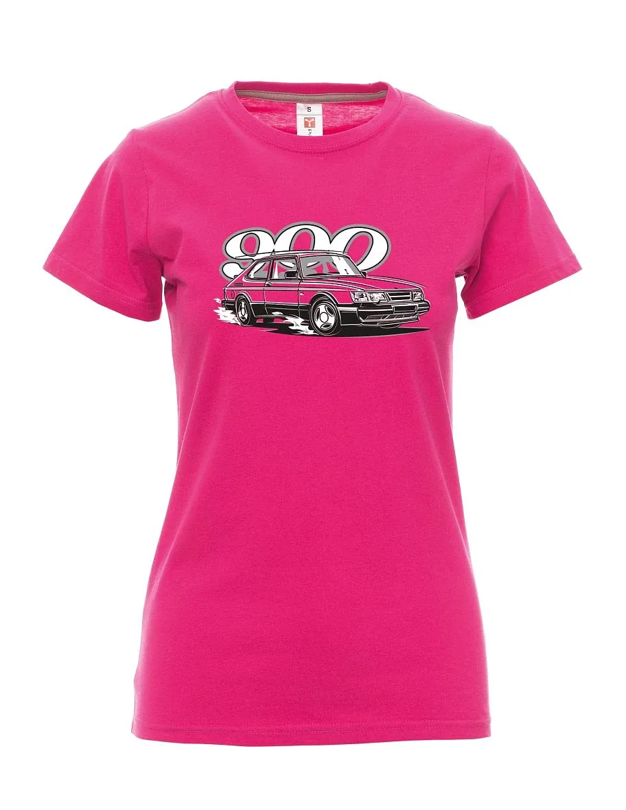 Maglia da donna rosa Saab 900