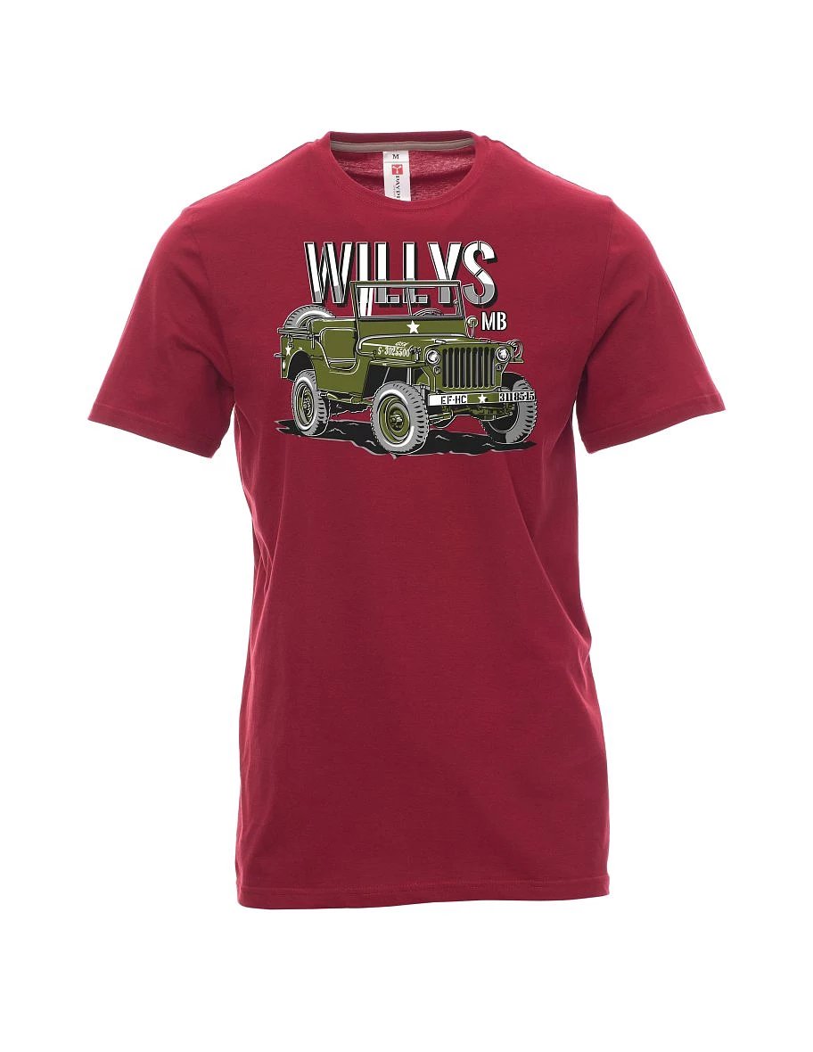 Maglia da uomo rosso scuro Willys MB