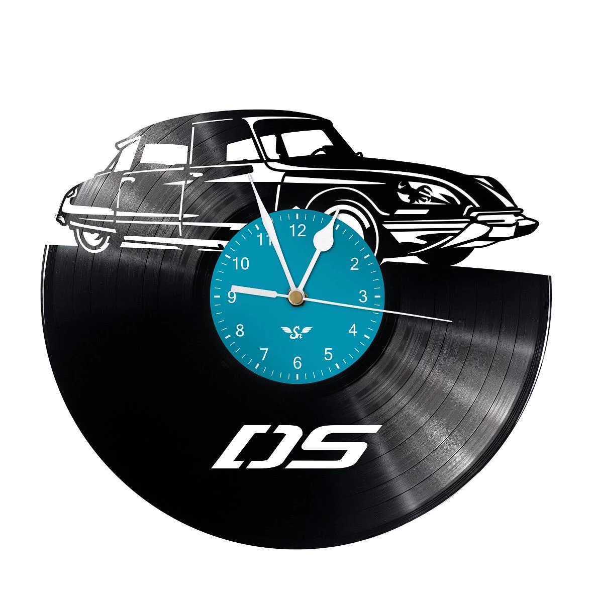 Orologio di disco in vinile con motivo veterano francese DS