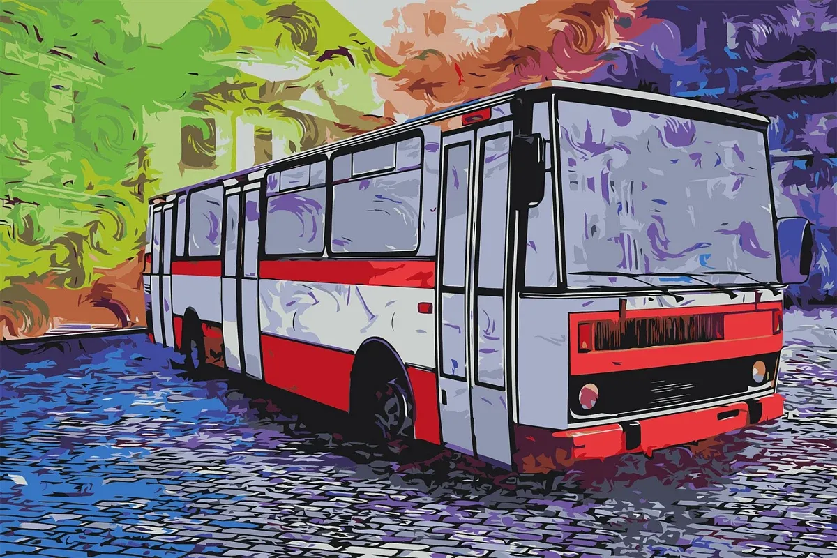 Dipingi con i numeri - immagine del veterano autobus