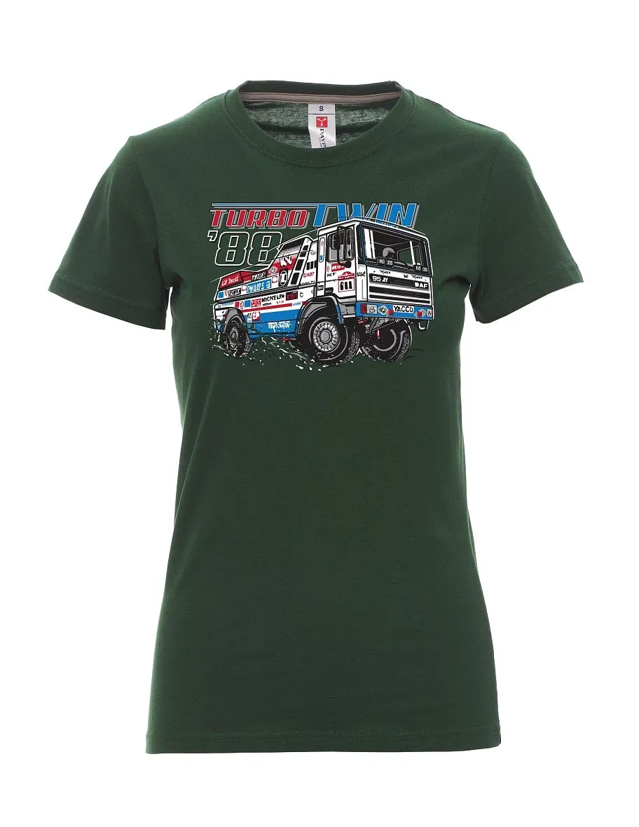 Maglia da donna verde scuro TurboTwin da Dakar 1988