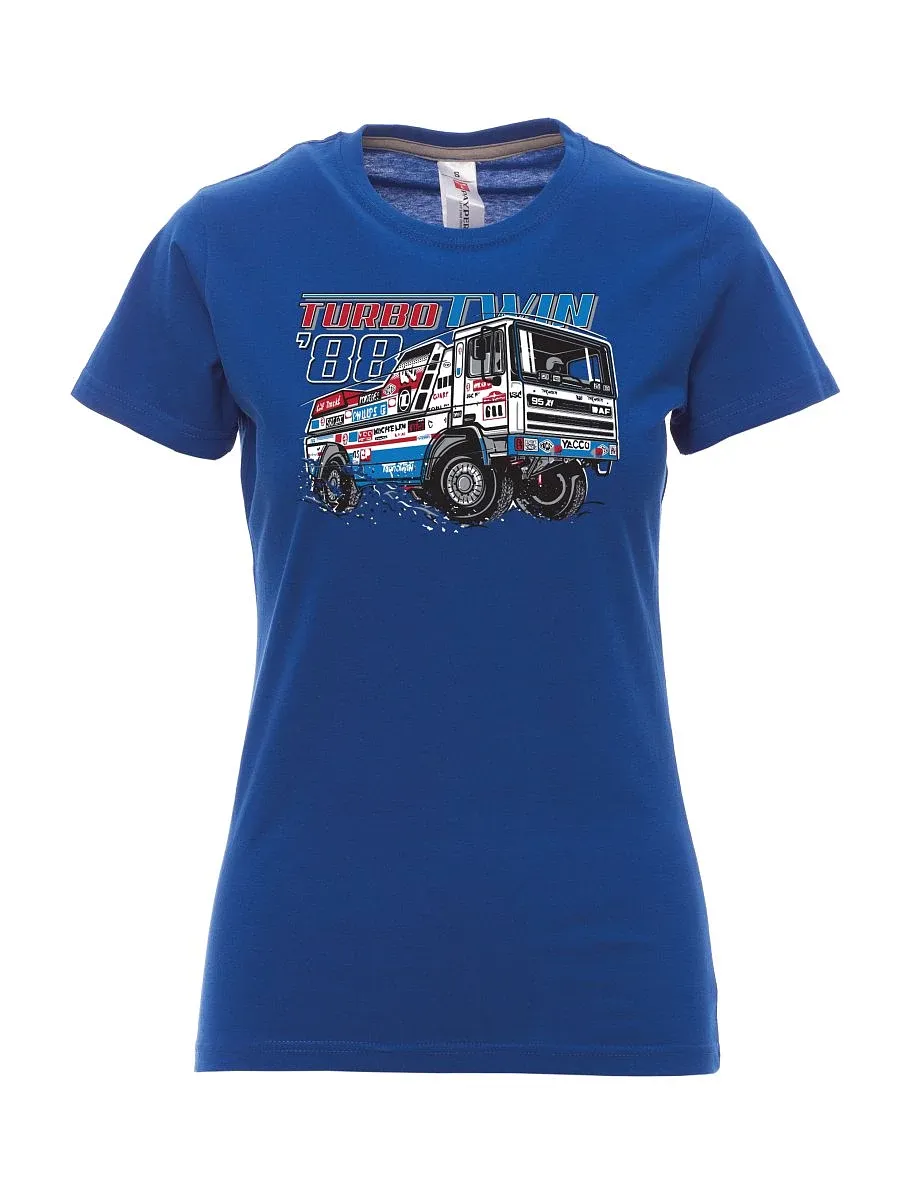 Maglia da donna blu reale TurboTwin da Dakar 1988