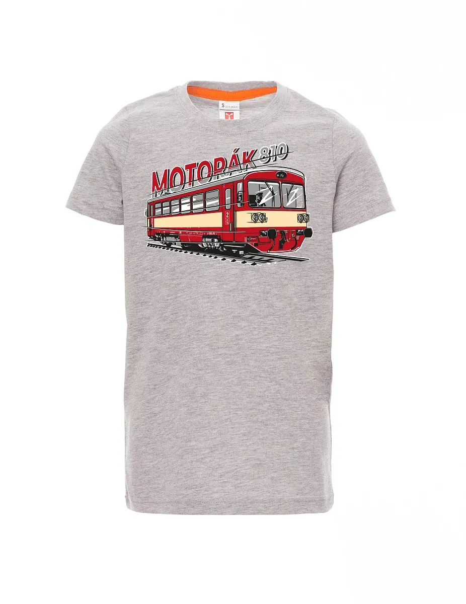 Maglia da bambino grigio melange Treno motore 810