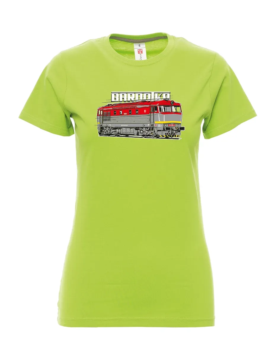 Maglia da donna colore lime Locomotiva Bardotka