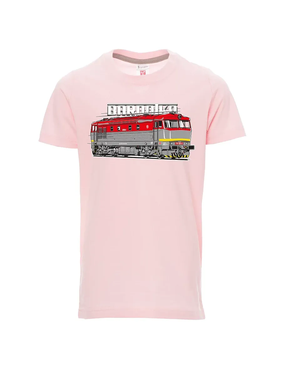 Maglia da bambino rosa chiaro Locomotiva Bardotka