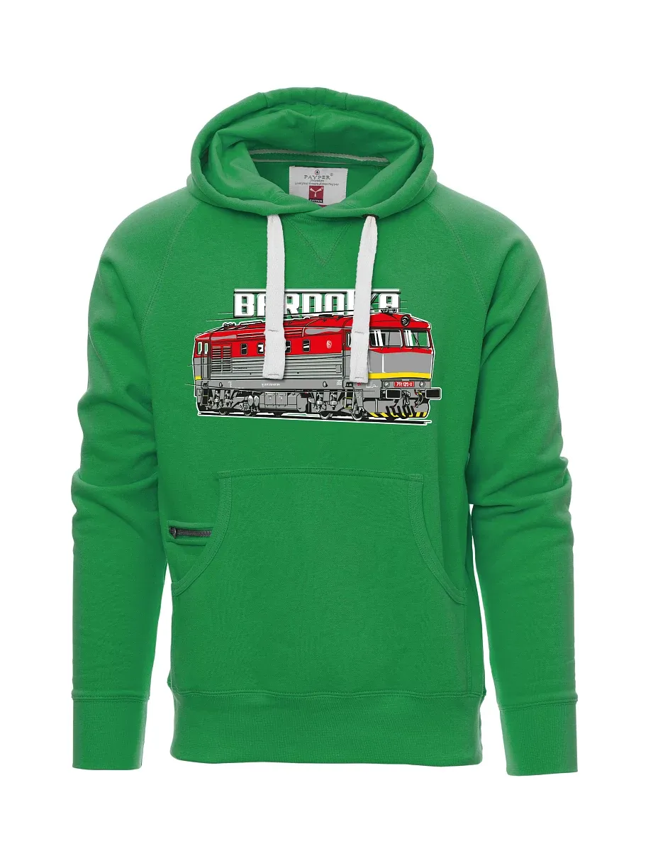 Felpa da uomo verde Locomotiva Bardotka