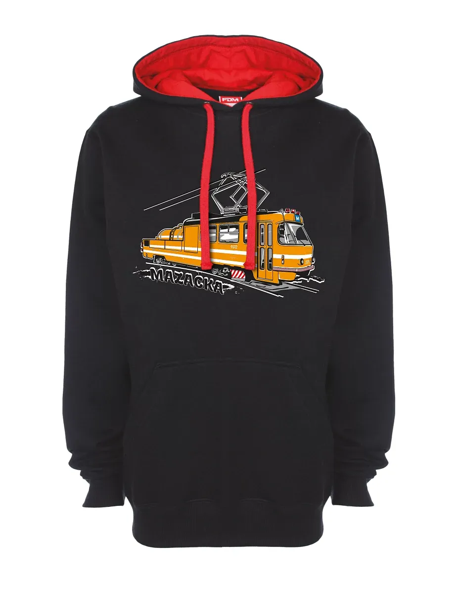 Felpa rosso-nera Tram di oliatura