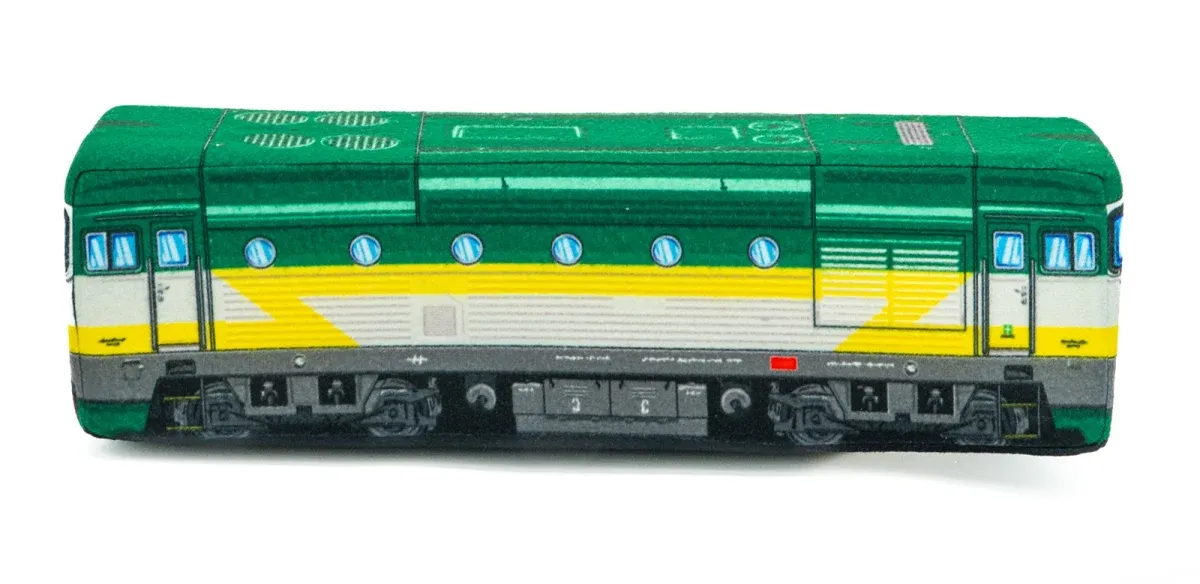 Cuscino in peluche con motivo della Locomotiva 750 - "Occhialuto"