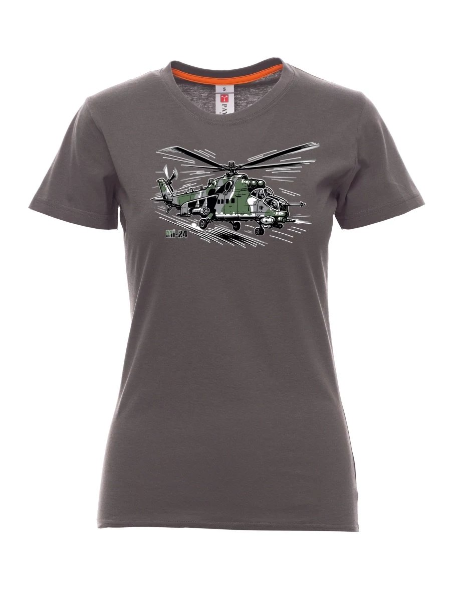 Maglia da donna colore del fumo Elicottero Mi-24