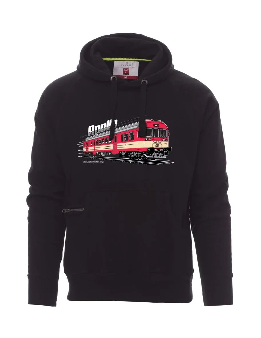 Felpa da uomo nera Automotrice 843 “Apollo”