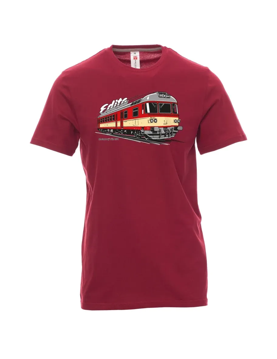 Maglia da uomo rosso scuro Automotrice 854