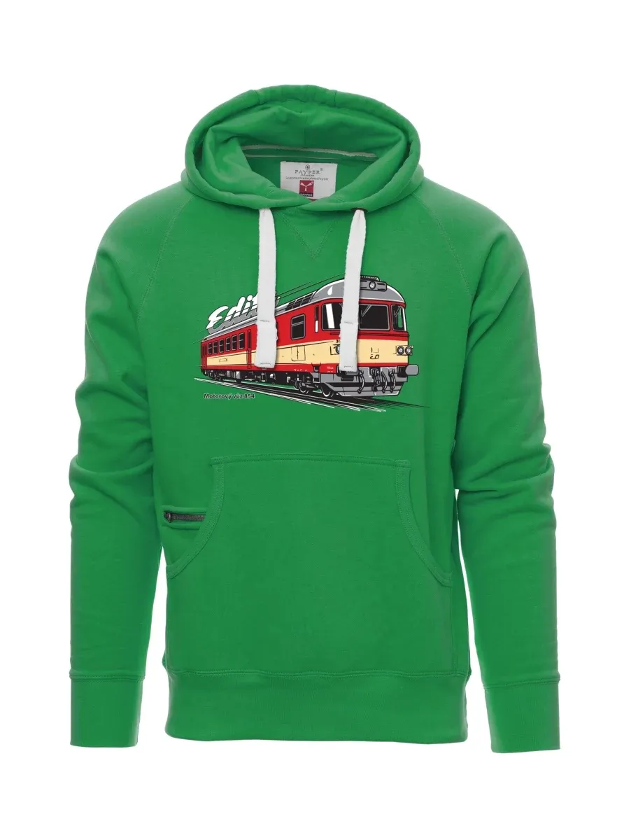 Felpa da uomo verde Automotrice 854