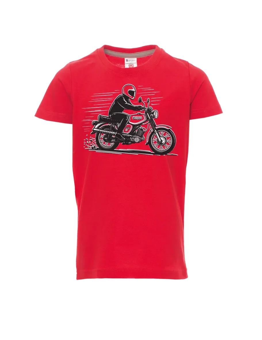 Maglia da bambino rossa Moto Enduro S51