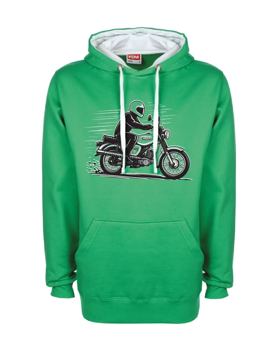 Felpa bianco-verde Moto Enduro S51