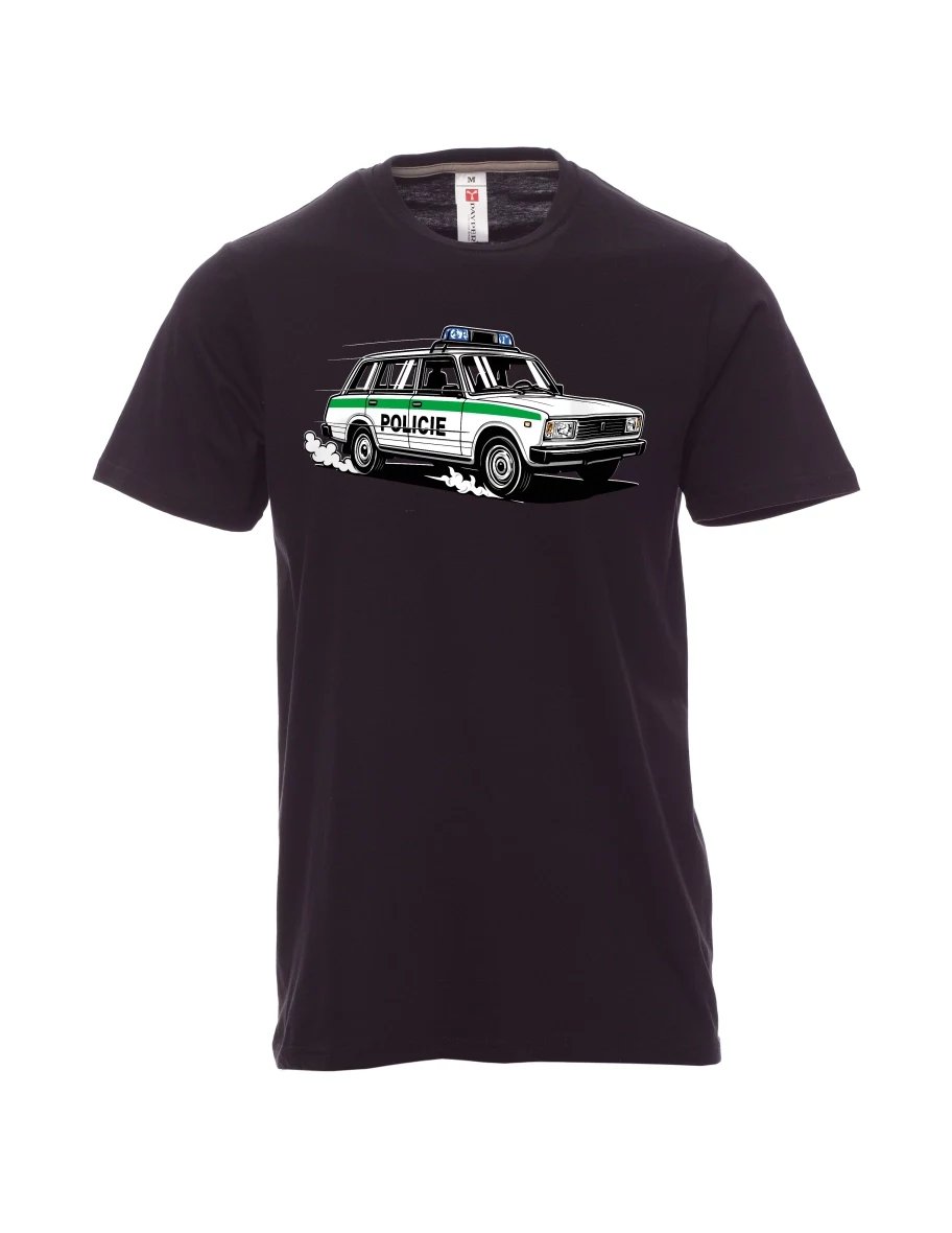 Maglia da uomo nera Automobile VAZ 2104 POLIZIA