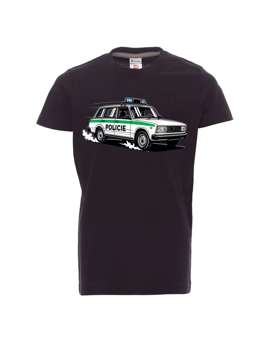 Maglia da bambino nera Automobile VAZ 2104 POLIZIA