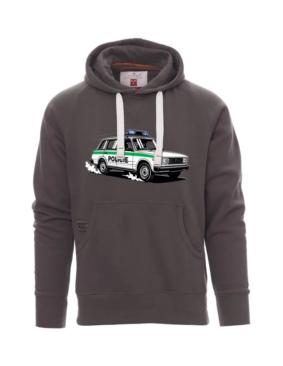 Felpa da uomo grigia Automobile VAZ 2104 POLIZIA