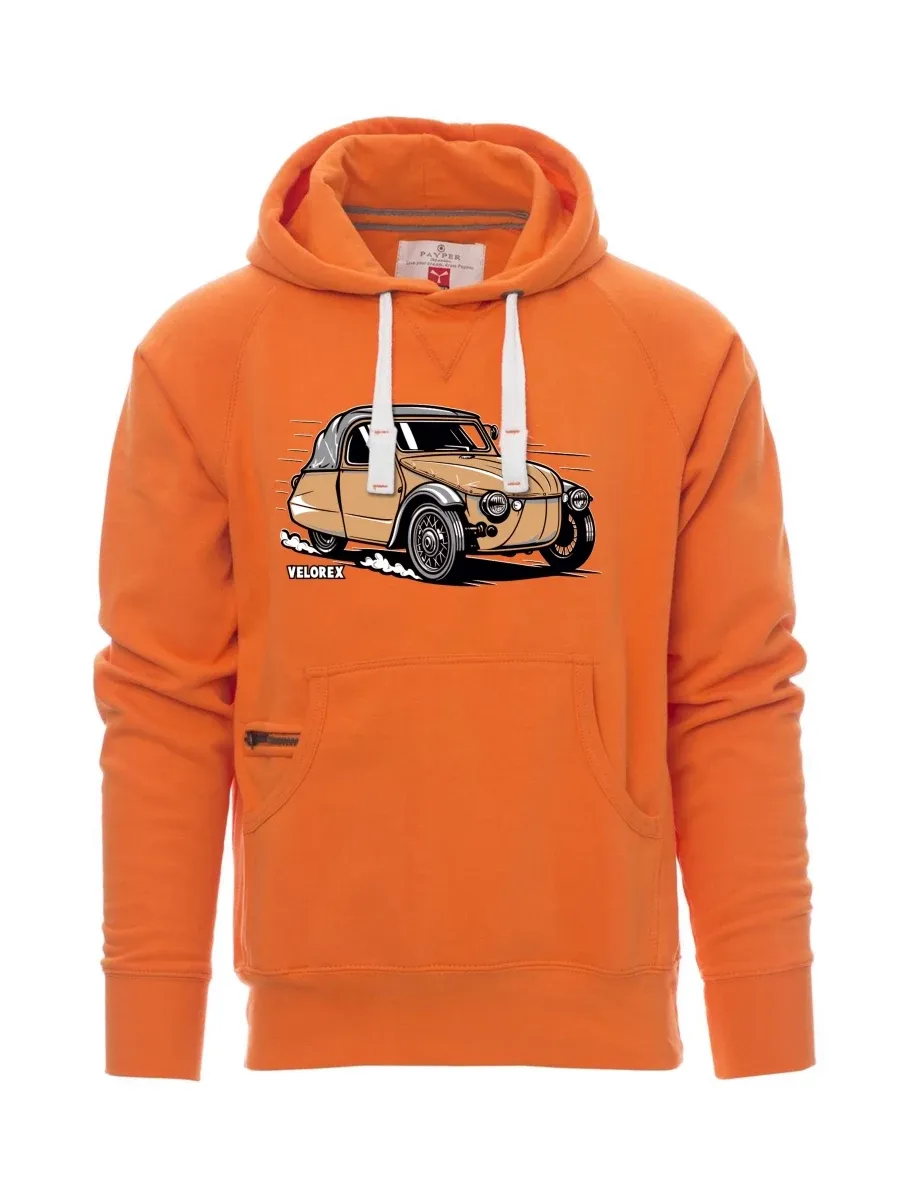 Felpa da uomo arancione Automobile Velorex