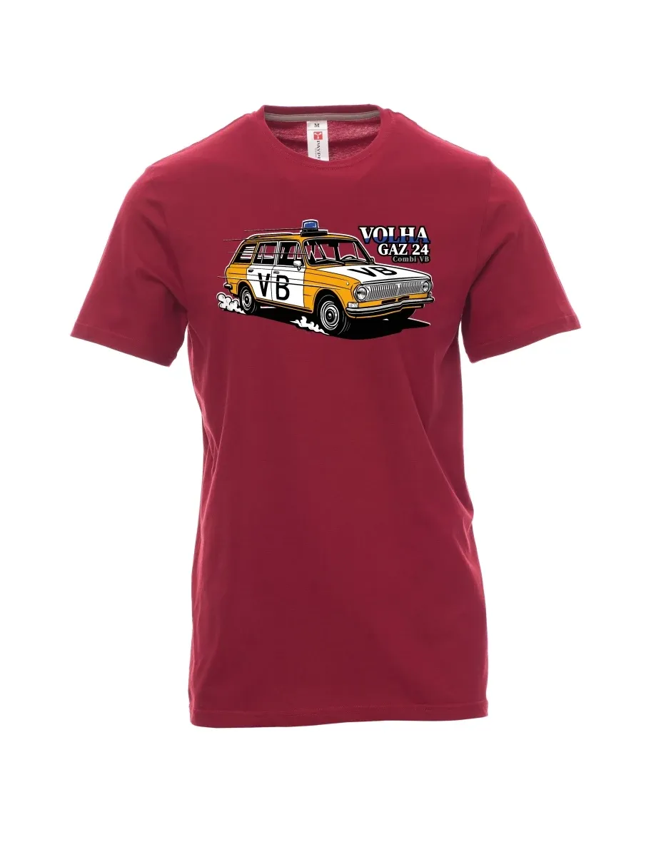 Maglia da uomo rosso scuro Automobile Volga GAZ 24 VB