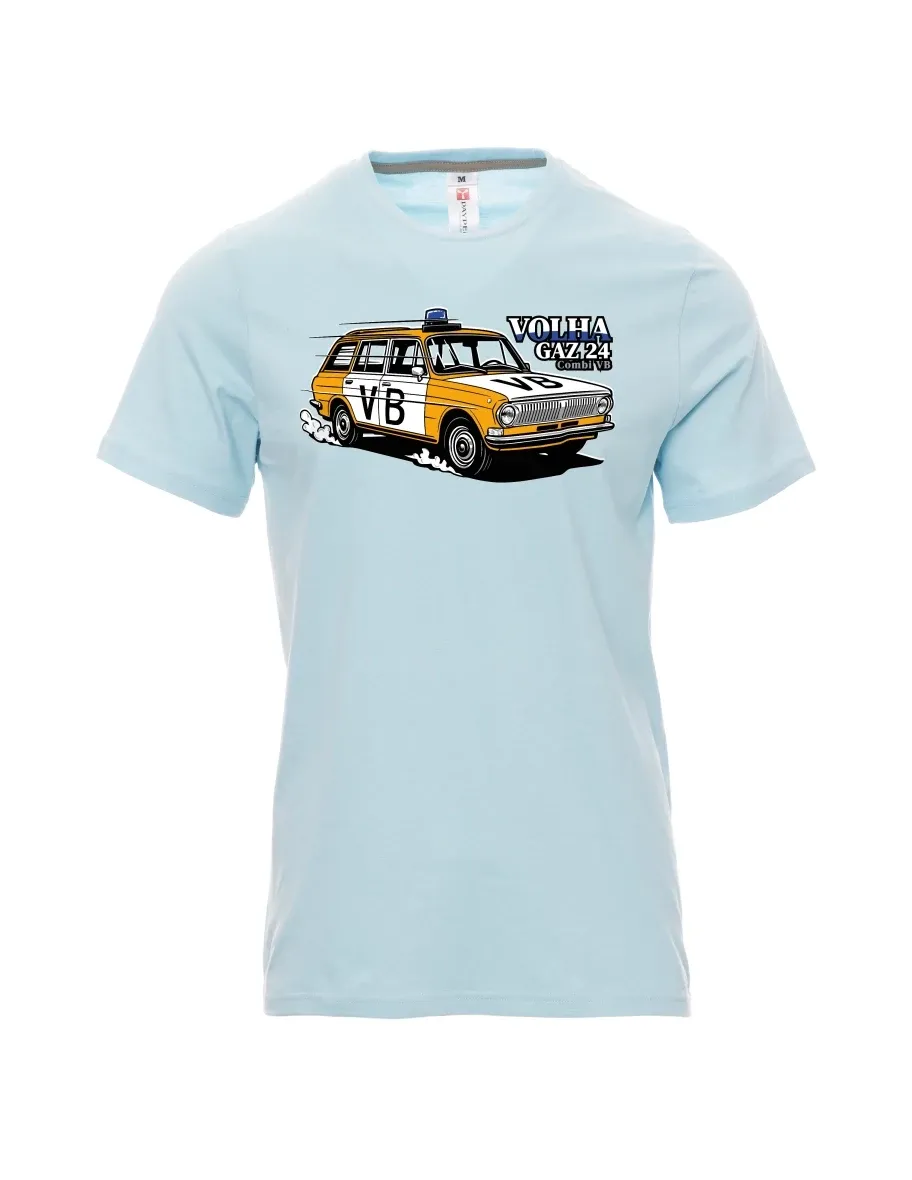 Maglia da uomo blu pallido Automobile Volga GAZ 24 VB
