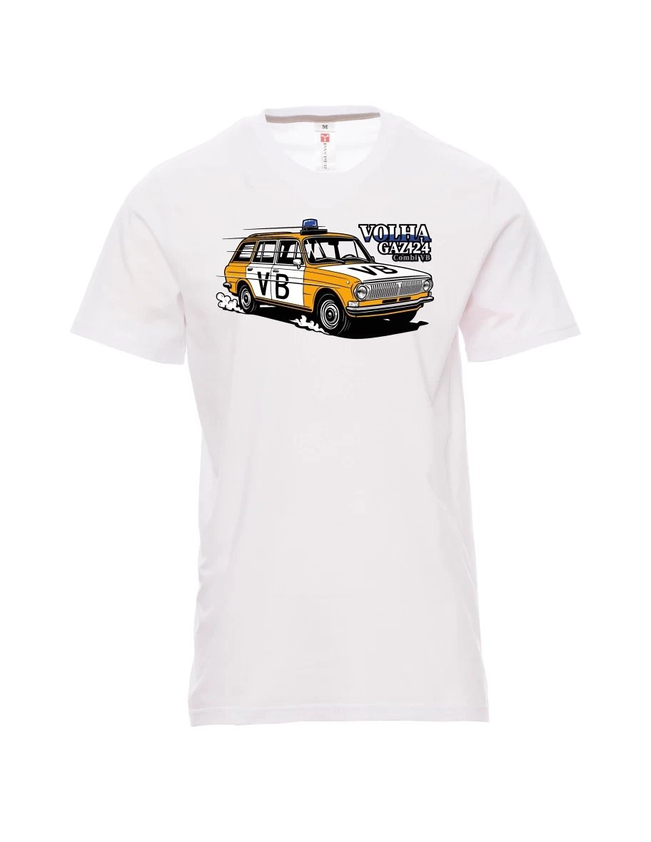 Maglia da uomo bianca Automobile Volga GAZ 24 VB