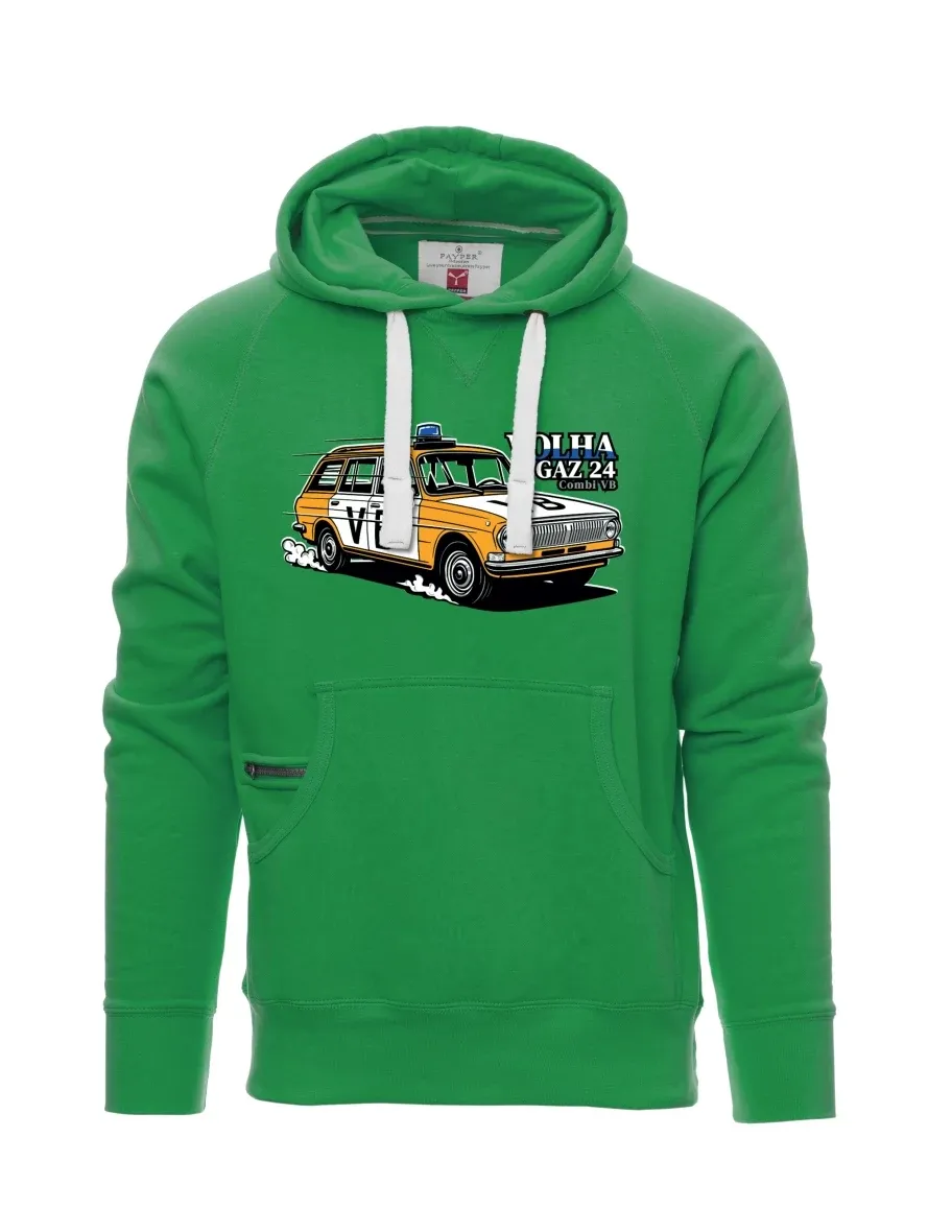 Felpa da uomo verde Automobile Volga GAZ 24 VB