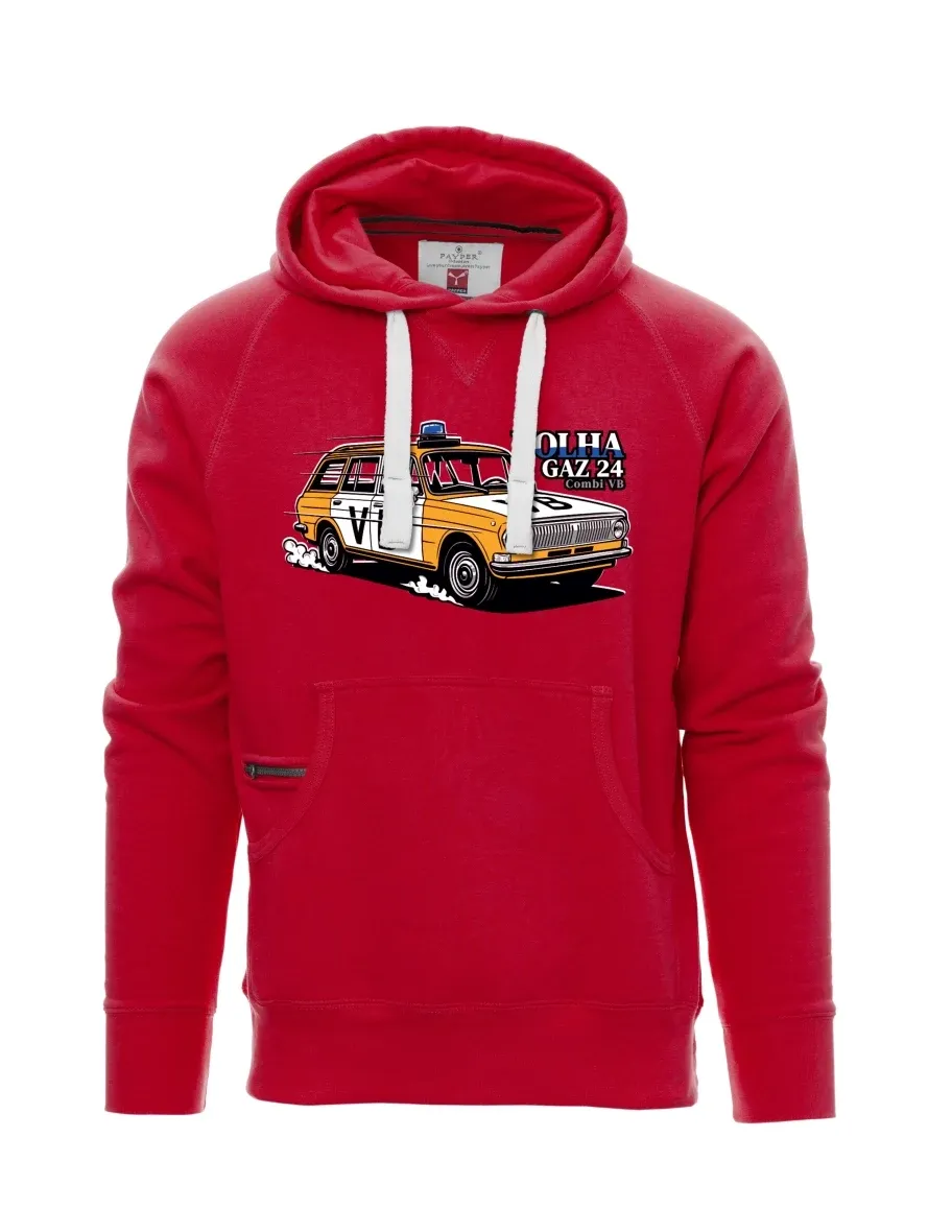 Felpa da uomo rossa Automobile Volga GAZ 24 VB