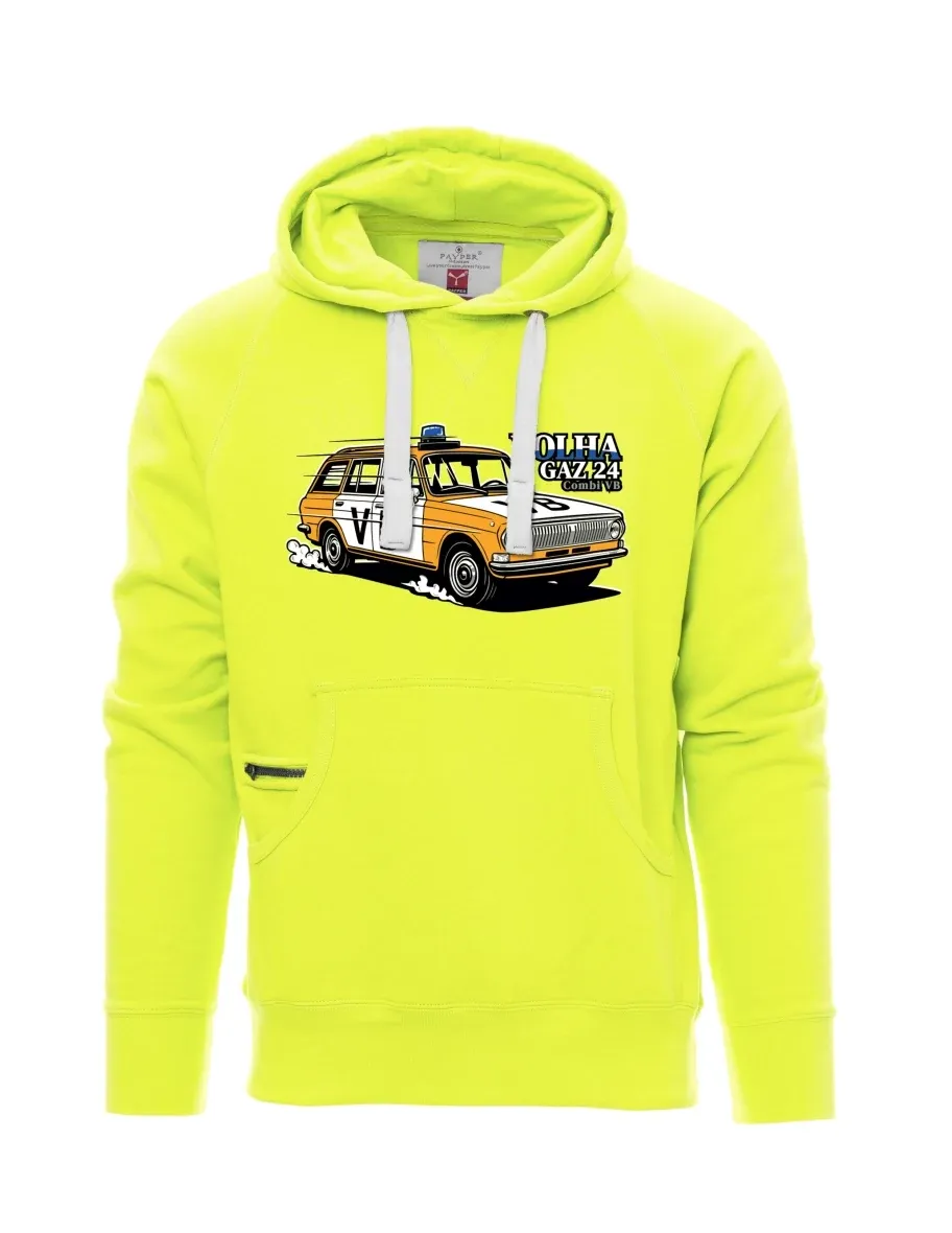 Felpa da uomo fluorescente Automobile Volga GAZ 24 VB