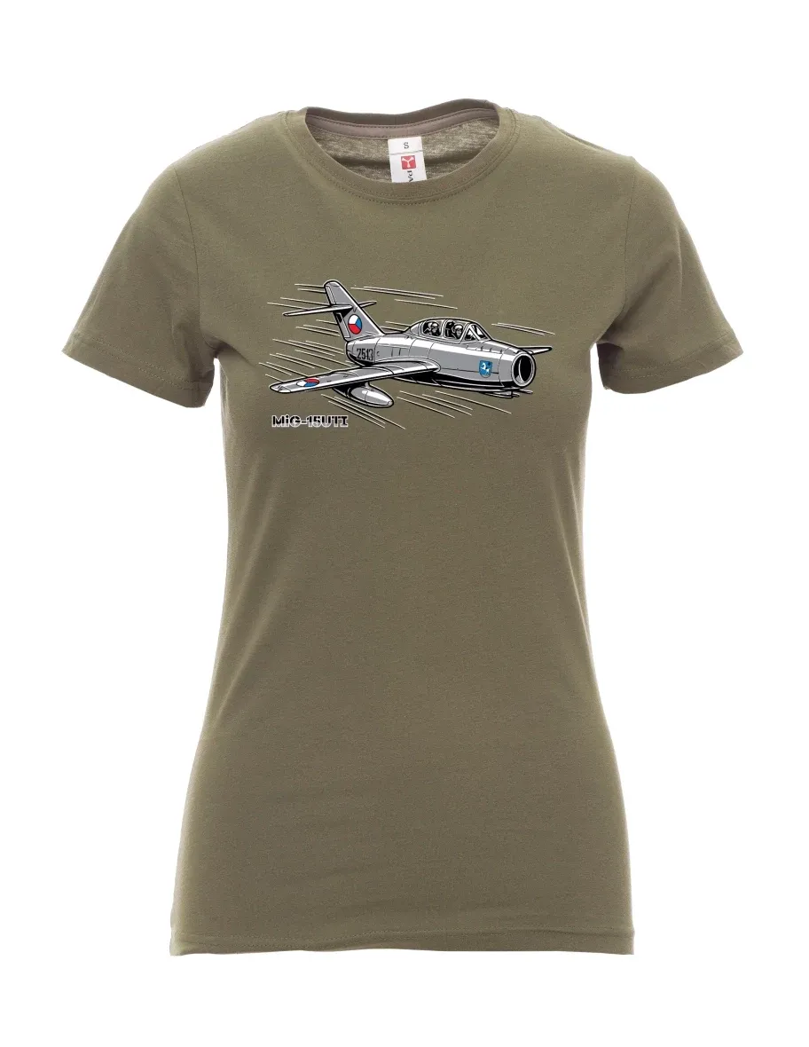 Maglia da donna cachi Aereo MiG-15UTI