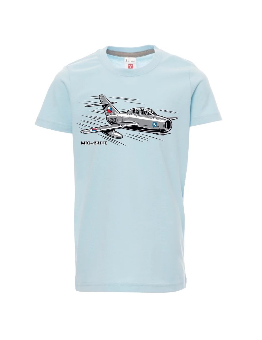 Maglia da bambino blu pallido Aereo MiG-15UTI