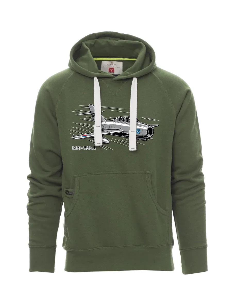 Felpa da uomo verde scuro Aereo MiG-15UTI