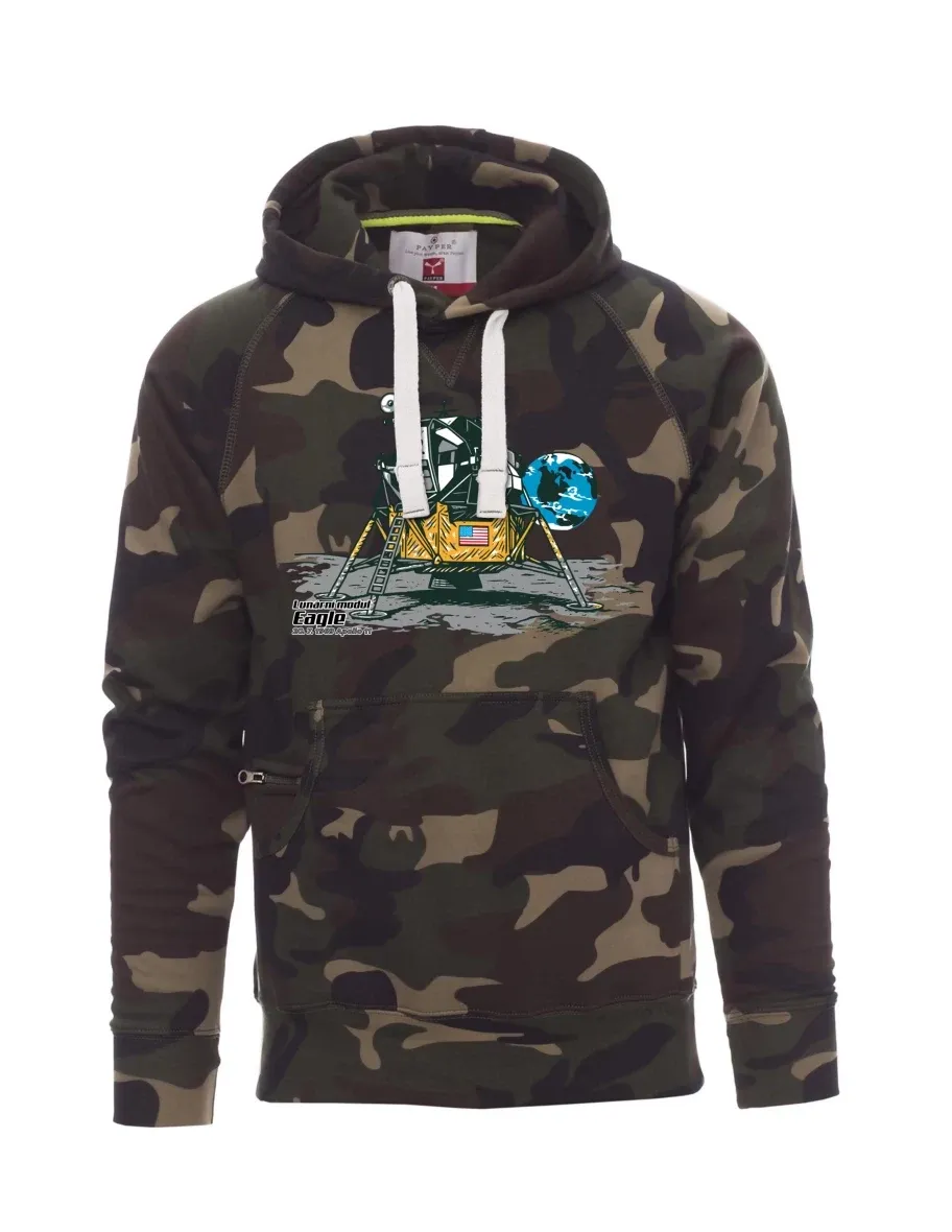 Felpa da uomo camuffare Modulo lunare Eagle