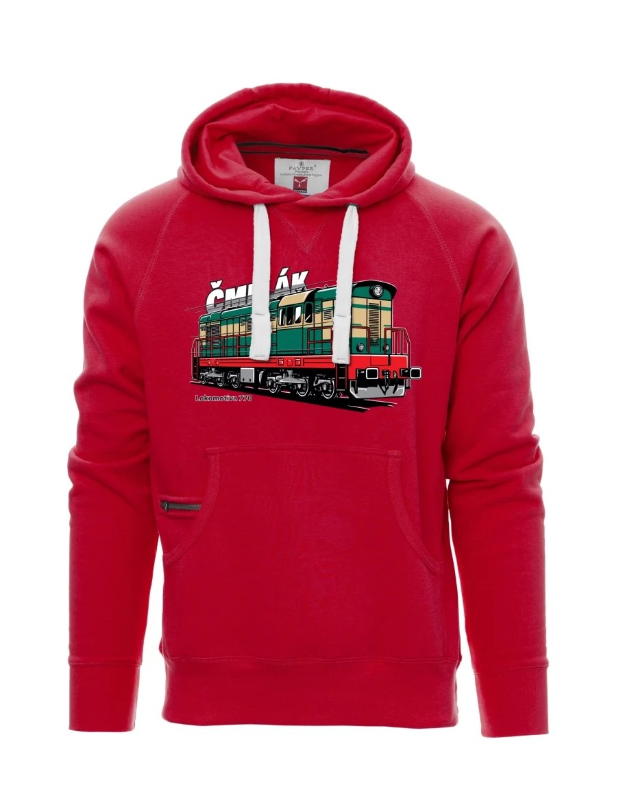 Felpa da uomo rossa Locomotiva 770 “Čmelák”