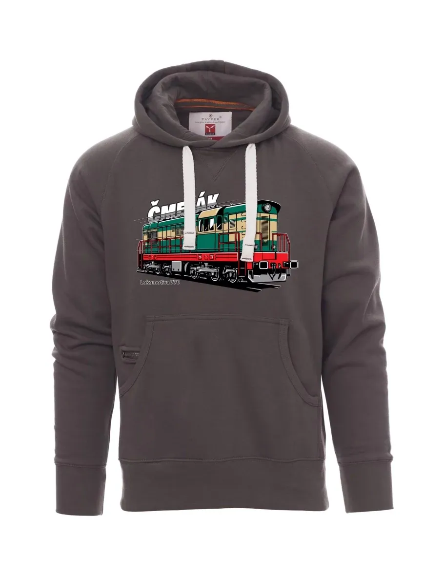 Felpa da uomo grigia Locomotiva 770 “Čmelák”