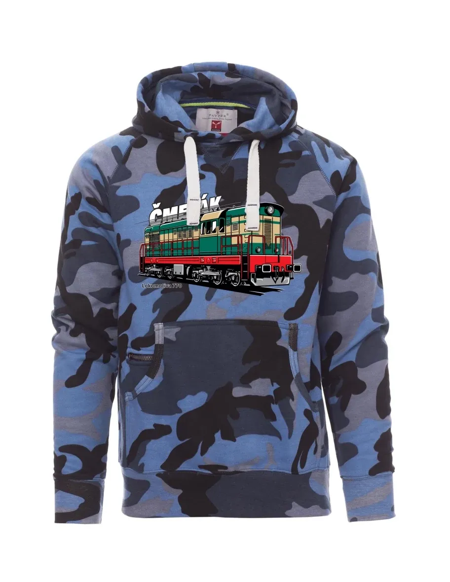 Felpa da uomo camuffare blu Locomotiva 770 “Čmelák”