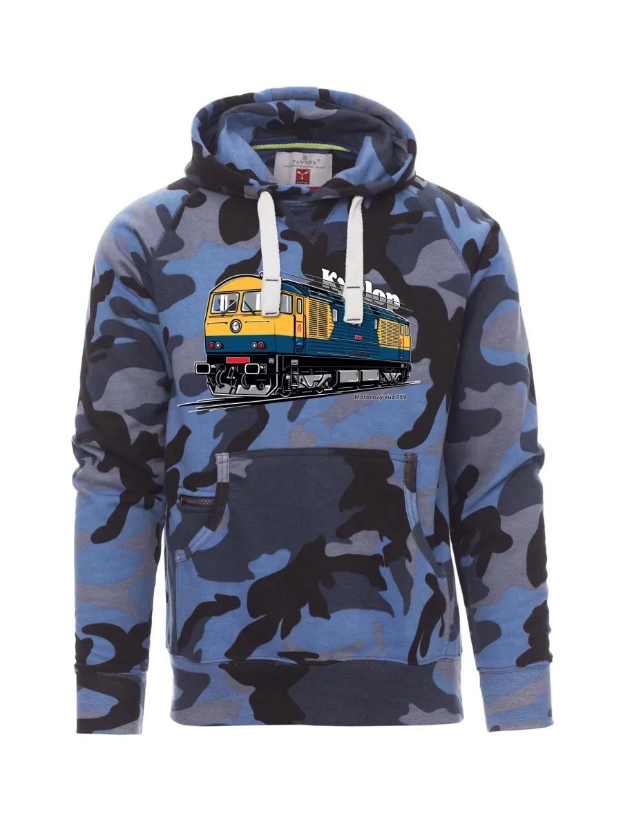 Felpa da uomo camuffare blu Automotrice 759 “Kyklop”
