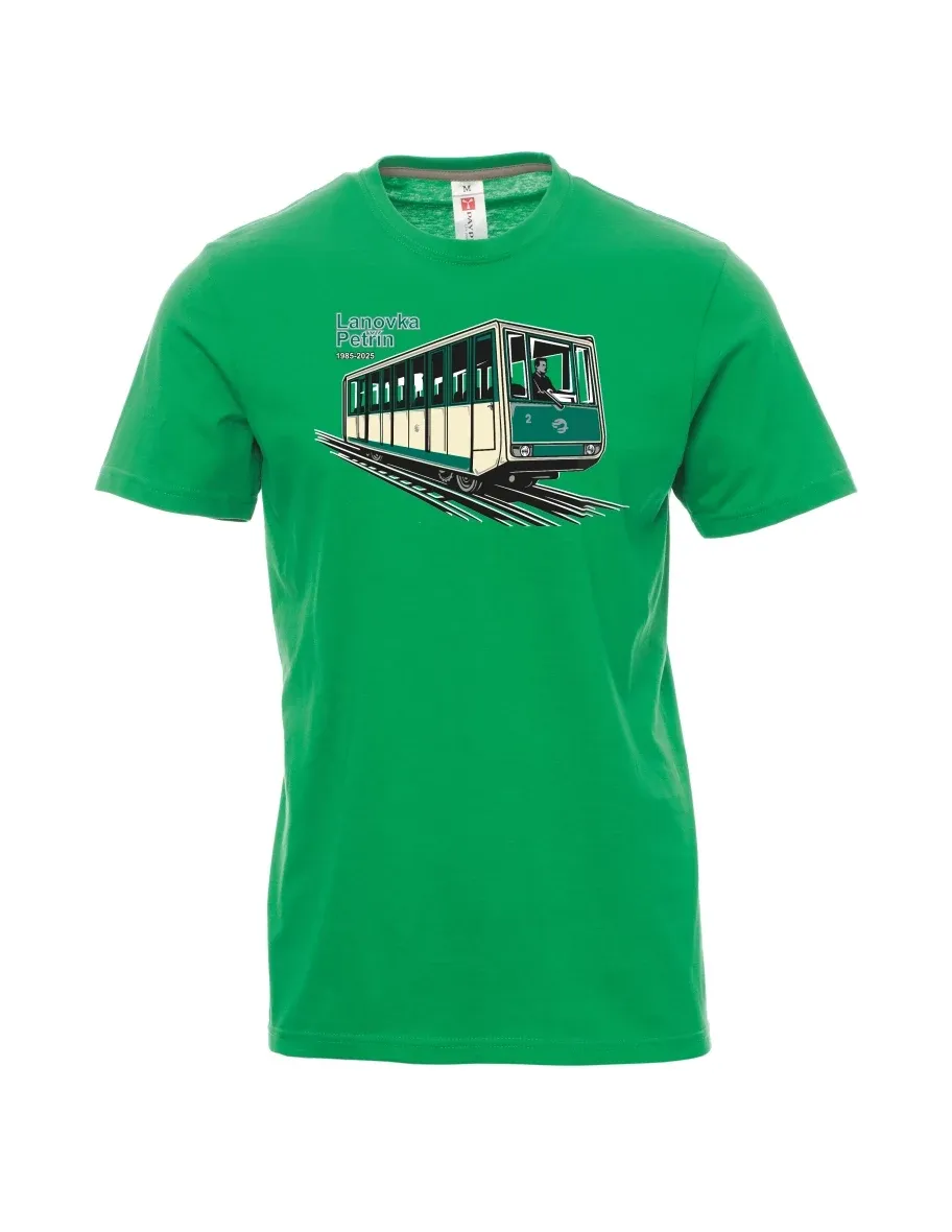 Maglia da uomo verde Funicolare Petřín