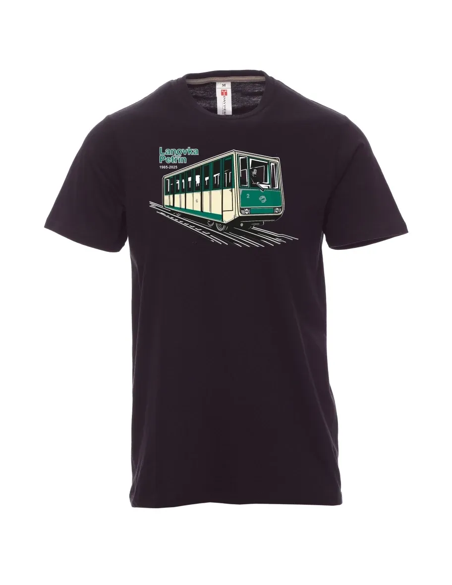 Maglia da uomo nera Funicolare Petřín
