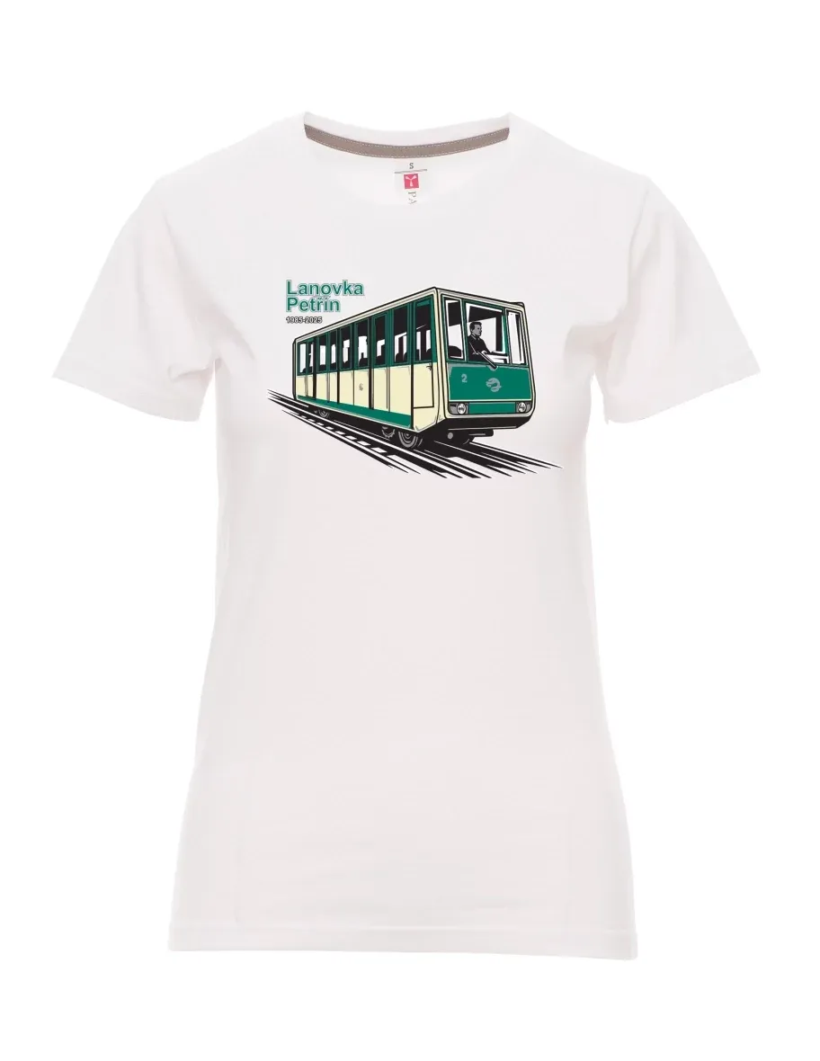 Maglia da donna bianca Funicolare Petřín