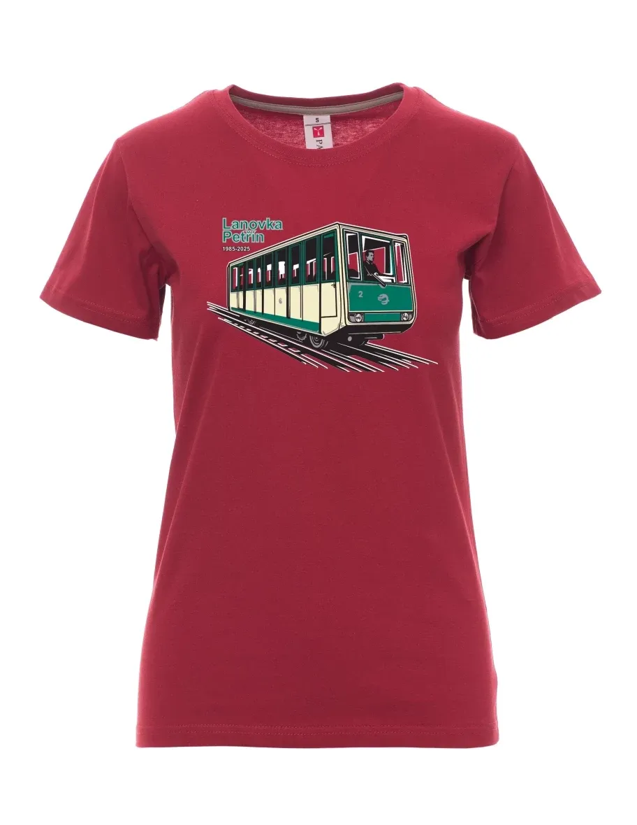 Maglia da donna colore bordeaux Funicolare Petřín