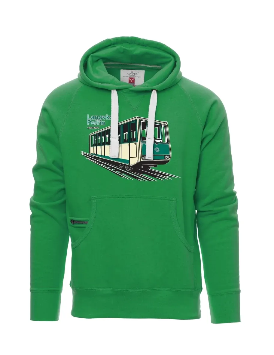 Felpa da uomo verde Funicolare Petřín