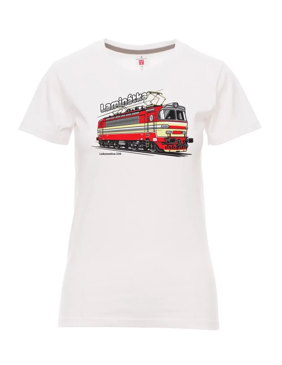 Maglia da donna bianca Locomotiva 230 “Laminátka”