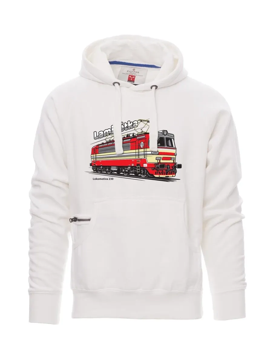 Felpa da uomo bianca Locomotiva 230 “Laminátka”